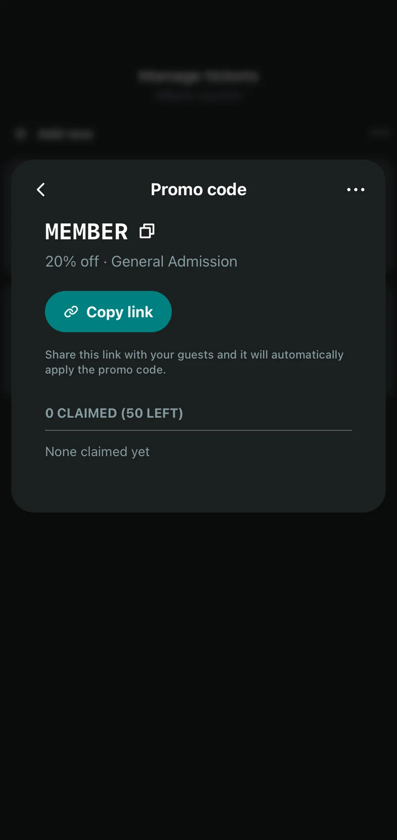 Promo code